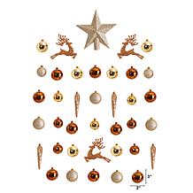 Lux Shatterproof Ornament Set with Storage Container Gold - 40 Count