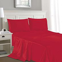 Luxury Home Silky Soft Satin 4-Piece Sheet Set- Full