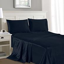 Luxury Home Silky Soft Satin 4-Piece Sheet Set- Queen