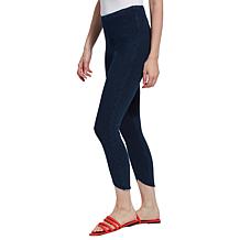 LYSSE Lynette Scalloped-Edge Denim Legging - Missy
