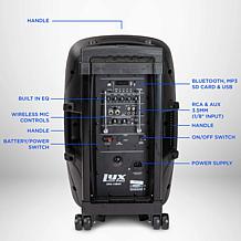 LyxPro 12" Portable PA System, Rechargeable Battery Speaker System