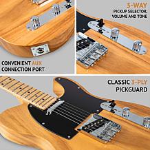 LyxPro 39" Telecaster Electric Guitar, Full-Size Paulownia Wood Body