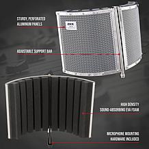 LyxPro VRI-30 Microphone Isolation Shield, Mic Studio Equipment
