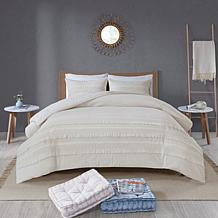 Madison Park Amaya 3-Pc Seersucker Comforter Set Ivory Full/Queen