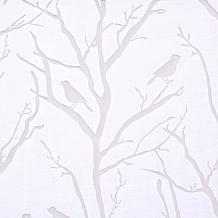 Madison Park Averil Sheer Bird Panel Curtain-White-50x63"