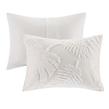 Madison Park Bahari 3-Pc Tufted Chenille Palm Comforter Set White F/Q
