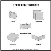 Madison Park Dawn 9-Piece Cotton Percale Comforter Set - King