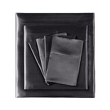 Madison Park Essentials Full Black Satin Wrinkle-Free 6pc Sheet Set