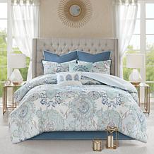 Madison Park Isla 8-Piece Reversible Comforter Set, Blue - Queen