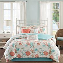 Madison Park Pebble Beach 7pc Coral Comforter Set -King