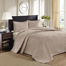 Madison Park Quebec King Quilted Bedspread Set - Khaki