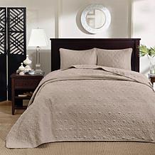 Madison Park Quebec Queen Quilted Bedspread Set - Khaki