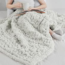 Madison Park Ruched Fur Throw 50" x 60"