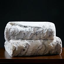 Madison Park Sachi Oversized Faux Fur Throw 60"x70" -  Grey