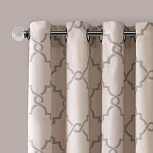Madison Park Saratoga Fretwork Curtain-Beige-50"x84"