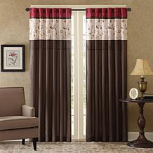 Madison Park Serene Embroidered Panel Curtain-Red-50"x84"