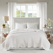 Madison Park Tuscany 3-pc Reversible Scalloped Coverlet Set K/Cal King