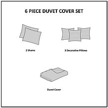 Madison Park Vienna 6-pc Printed Duvet Cover Set - Grey, King/Cal King