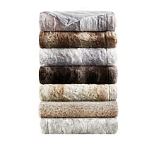 Madison Park Zuri Oversized Faux Fur Throw 60"x70" -  Blush/Grey