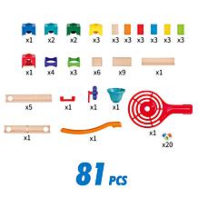 Marble Run DIY Wood Building 81 Piece Racetrack