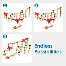 Marble Run Tricks n' Twists DIY Wood Building 129 Piece Racetrack