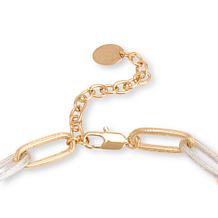 MarlaWynne 26" 2-Tone Textured Oval Link Necklace