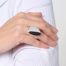 MarlaWynne Black Resin Abstract Geometric Ring