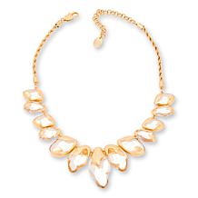 MarlaWynne Clear Acrylic Molten Metal Rope Chain Station Necklace
