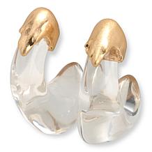 MarlaWynne Molten Metal Clear Resin J-Hoop Earrings