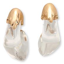 MarlaWynne Molten Metal Clear Resin J-Hoop Earrings