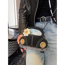 Mary Frances Hand Beaded Car-Shaped Crossbody Handbag