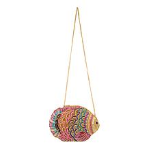 Mary Frances Rainbow Fish Hand-Beaded Crossbody Handbag