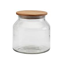 Mason Craft and More 4pc European Glass Canister with Acacia Wood L...