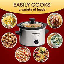 Maxi-Matic Elite Gourmet 1.5 Qt. Mini Slow Cooker in Stainless Steel