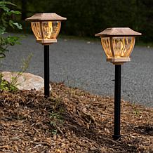 Maxsa Solar Wave Glass Post Cap & Path Lights - 2-pack