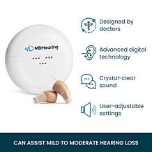 MDHearing NEO In-Ear OTC Hearing Aids w/2 Charging Cases