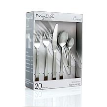 MegaChef Cravat 20 Piece Flatware Utensil Set, Stainless Steel Silv...
