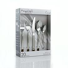 MegaChef Cravat 20 Piece Flatware Utensil Set, Stainless Steel Silv...