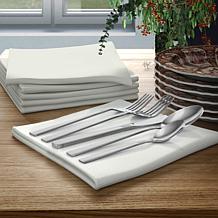 MegaChef Cravat 20 Piece Flatware Utensil Set, Stainless Steel Silv...