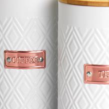 MegaChef Iron Canister Set, White - 4 Piece