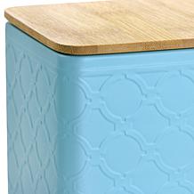 MegaChef Square Iron Canister Set, Turquoise - 3 Piece