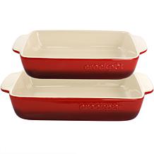 Megagoods Crock Pot Artisan 2-Piece Stoneware Bake Pans - Gradient Red