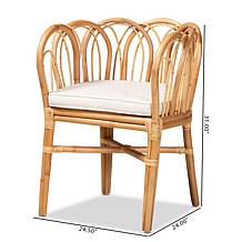 Melody Natural Rattan Dining Chair with Cushion