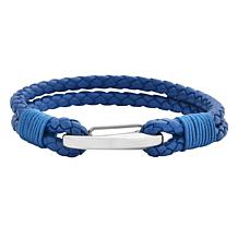 Men's Braided Leather 2-Strand Bracelet