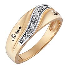 Men's Diamond Accent Engraved Name Wedding Band 