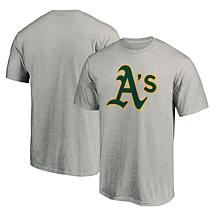 Men's Fanatics Heathered Gray Oakland Athletics Official Team Logo ...