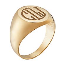 Men's Personalized Engraved Monogram Oval Ring