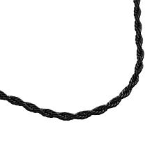 Men's Stainless Steel Black Rope Chain Necklace