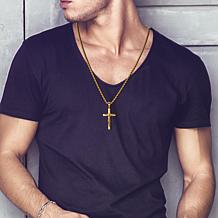 Men's Stainless Steel Crucifix Pendant with Chain Necklace