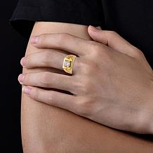 Men's Stainless Steel CZ Signet Ring 